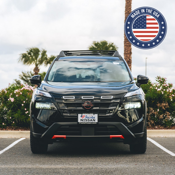 Front view of a New Nissan | Made in the USA logo