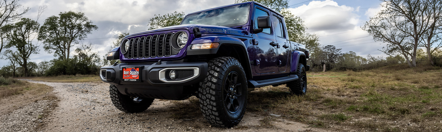 Jeep parked outside on a nice day