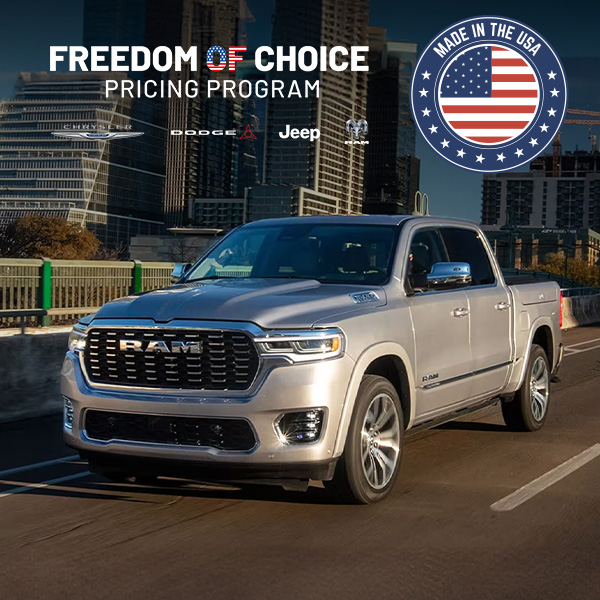 Ram 1500 | Freedom of Choice Pricing Program Logo with Made in the USA Logo