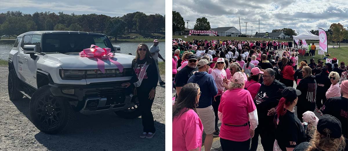 Group of women for brest cancer awareness