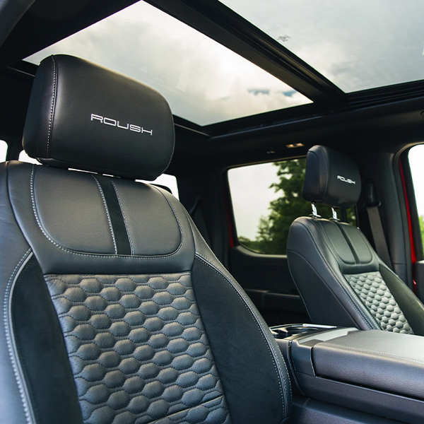 Up close shot of Roush interior