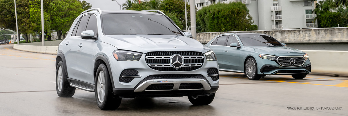 Mercedes-Benz vehicles driving down highway