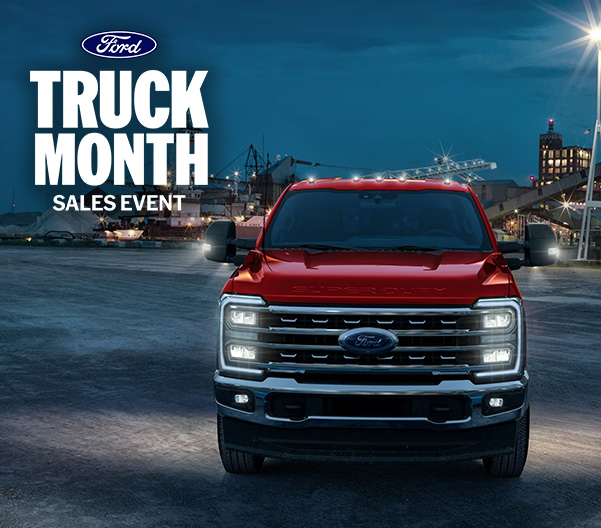 Ford Truck Month Sales Event logo with a Ford Super Duty