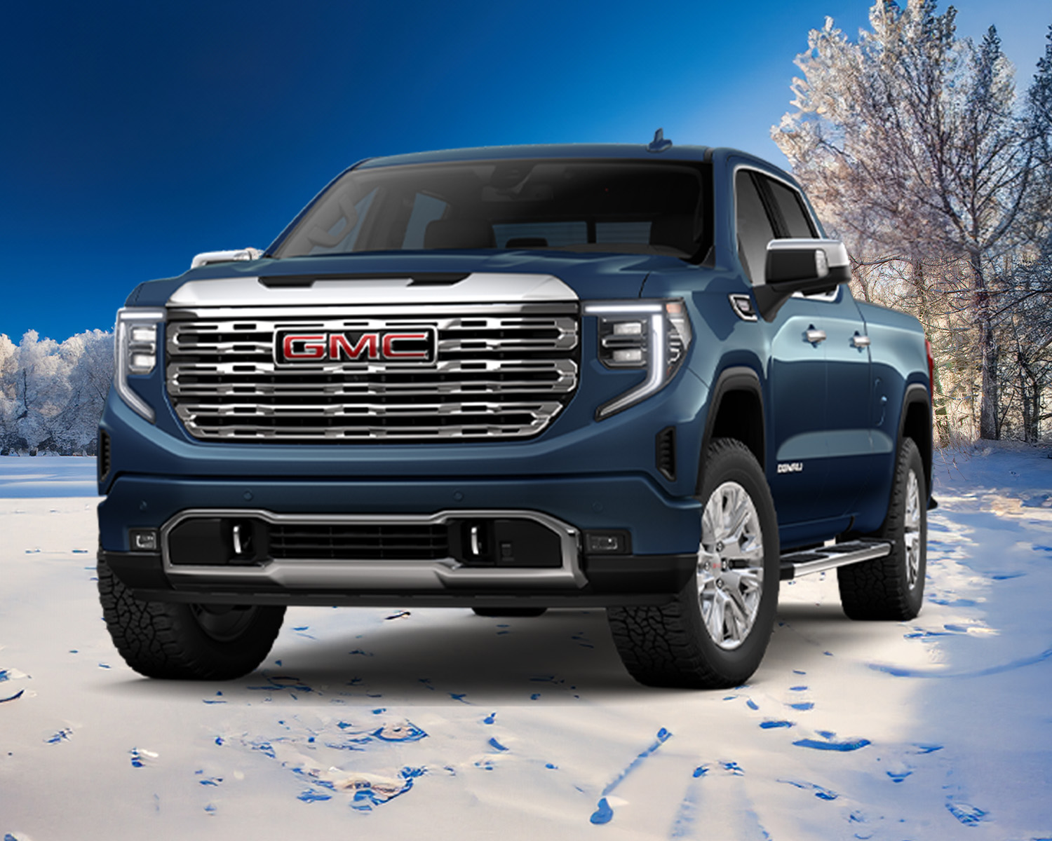 GMC Sierra 1500 on snow.