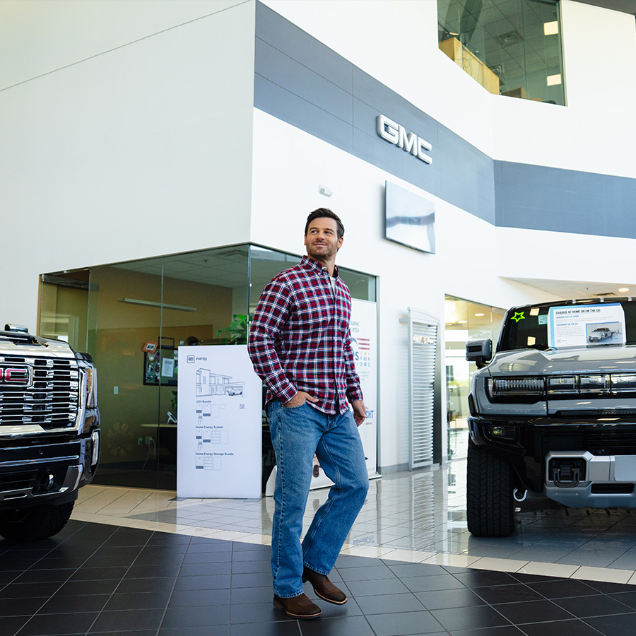 Man walking through dealership