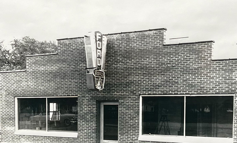 Vintage photo of the dealership