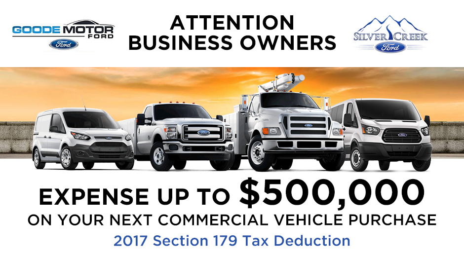 Attention Business Owners, Expense Up To $25,000 On Your Next Commercial Vehicle Purchase, 2017 Section 179 Tax Deduction