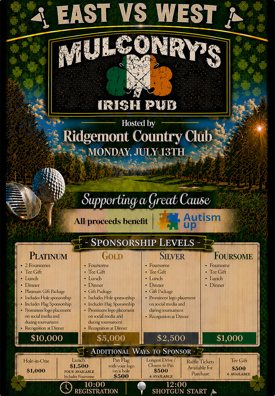 Mulconry's Irish Pub East vs. West Benefitting Autism Up