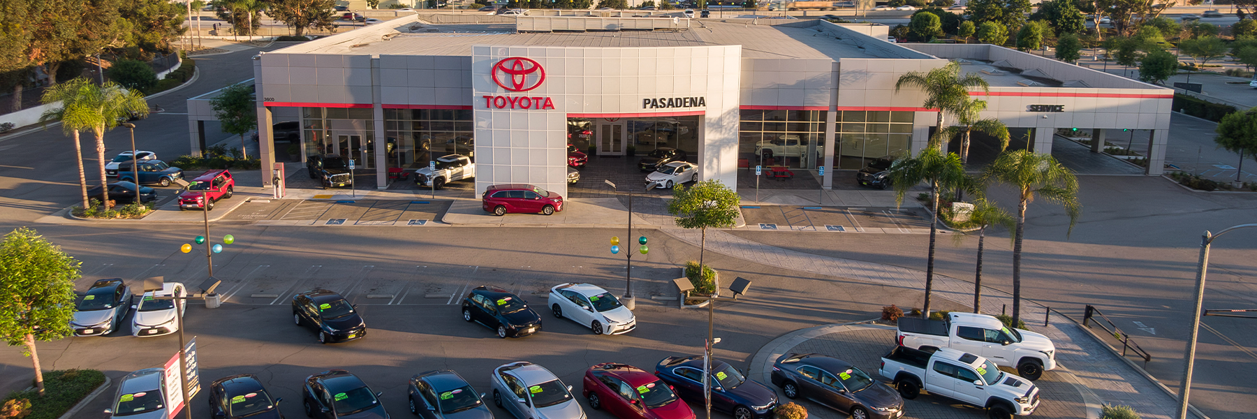 Toyota Pasadena store aerial view