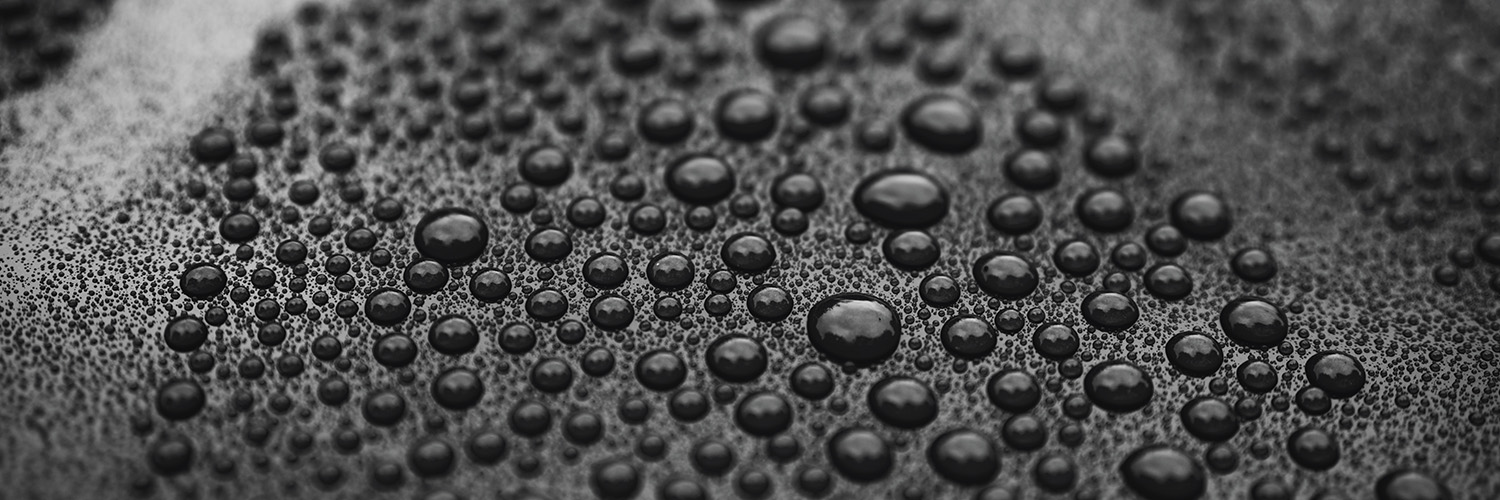 Up close shot of hydrophobic coating on vehicle